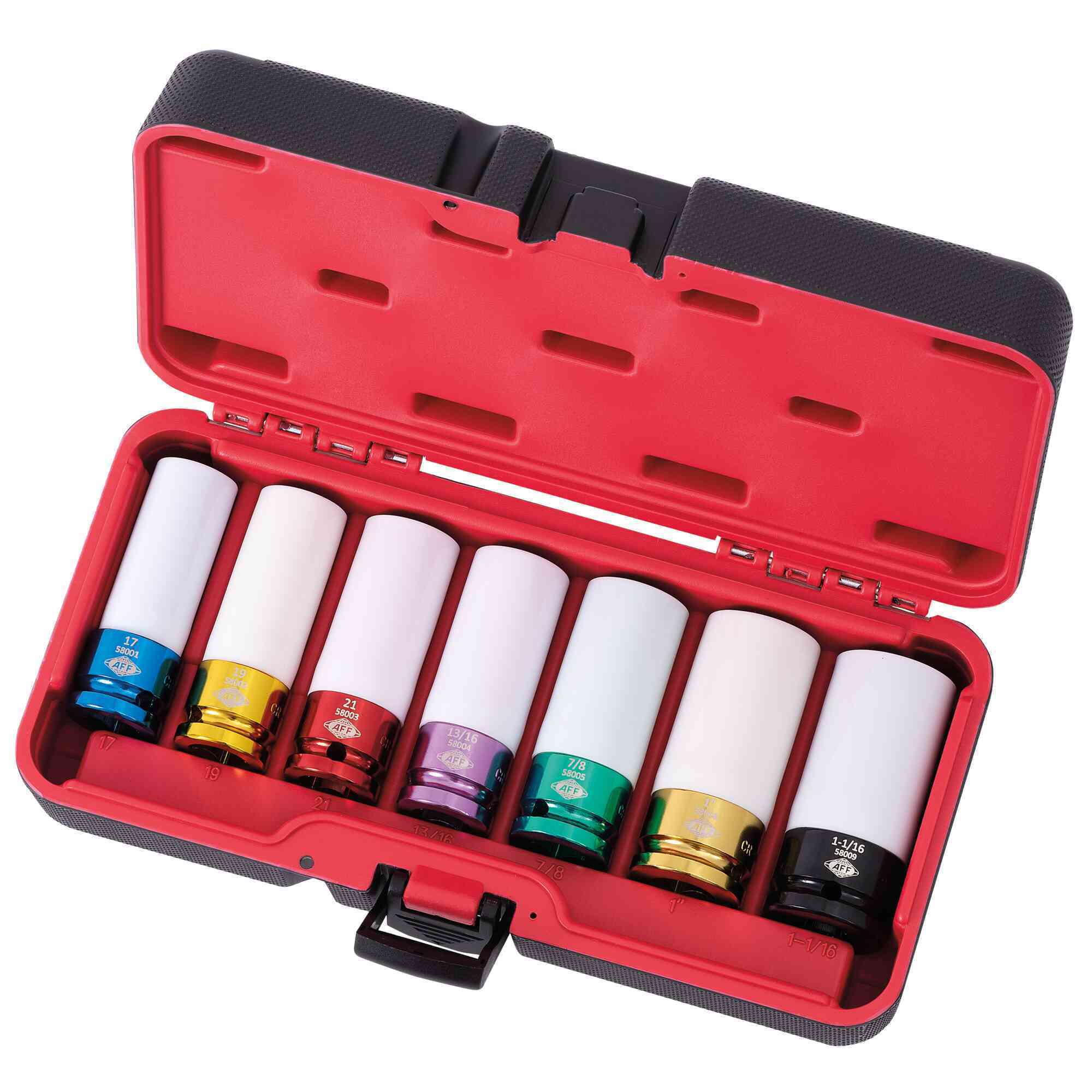 American Forge & Foundry Mag Wheel Protective Deep Impact Socket Set — 1/2in. Drive, 7-Pc., Thin Wall, Model# 58007